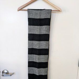 JCrew Acrylic Black and Gray Striped Scarf